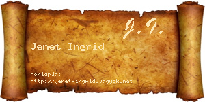 Jenet Ingrid névjegykártya